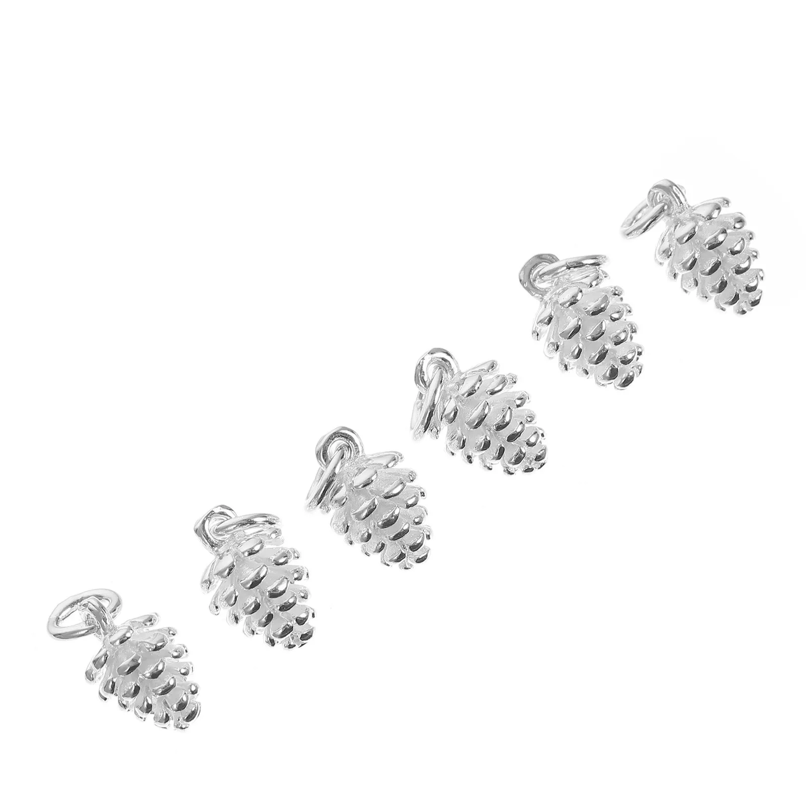 

6pcs Pine Cone Nut Pendants White Diy Jewelry Charms For Necklace Bracelet Pendant Accessories Party Cosplay Gift