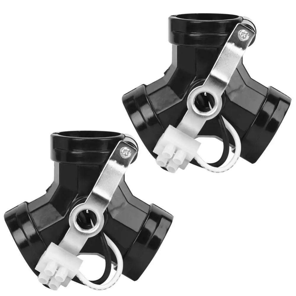 2Pcs Bakelite E27 Lamp Base Holder Black Phenolic Three-pronged Lamp Holder Silver Light Bulb Socket Splitters Electrician