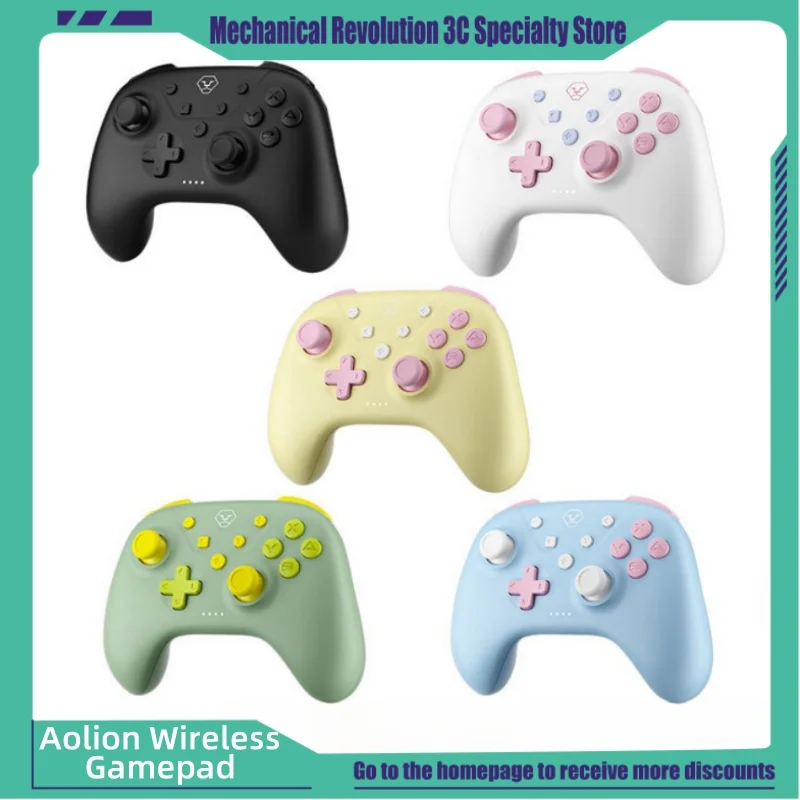 

New Aolion Gamepad Wireless Game Controller Ninten Switch Controller Pro Turbo Function Ninten Switch Oled/Lite/Pc/Ios/Android