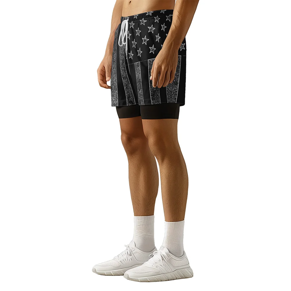 Original design Independence Day collection Summer 3D Premium print casual trend Sports High Street Ice skating camo shorts