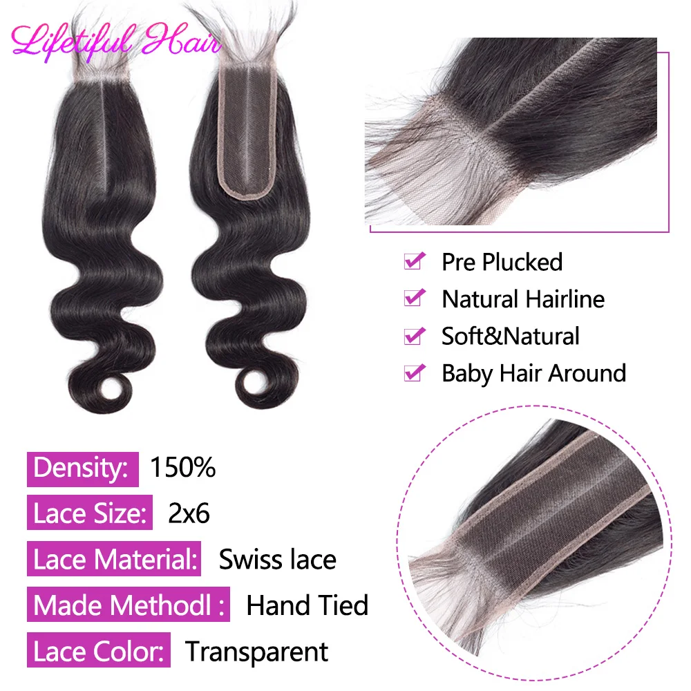 Fasci di onde del corpo con chiusura 4x4 fasci di capelli umani brasiliani e fasci di capelli grezzi di chiusura 2x 6/5x5 3 + 1 pacchi di capelli umani