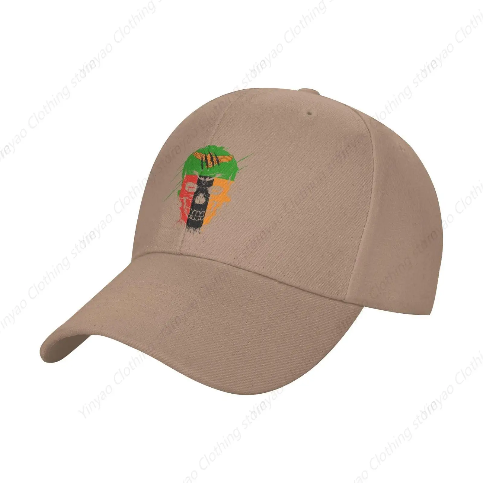 

Zambian Patriots Skeleton Flag Baseball Hat Fashion Cool Duck Tongue Hat Adjustable Outdoor Golf Hat