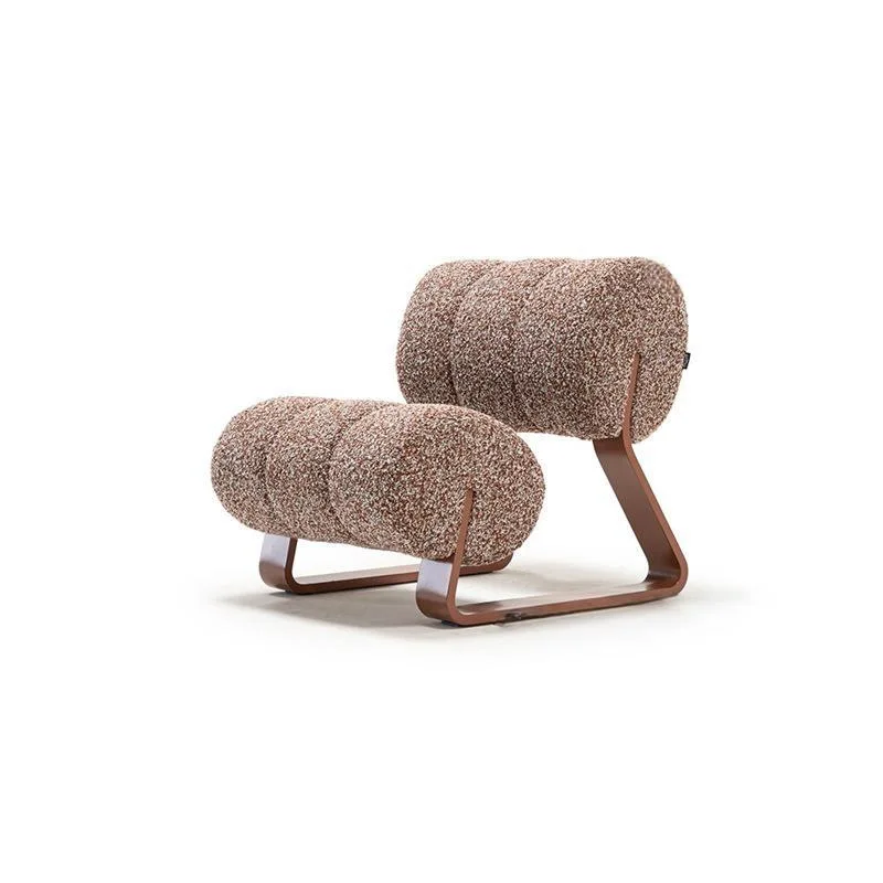 

Italian light luxury single chair lamb wool art sofa leisure chair standard metal