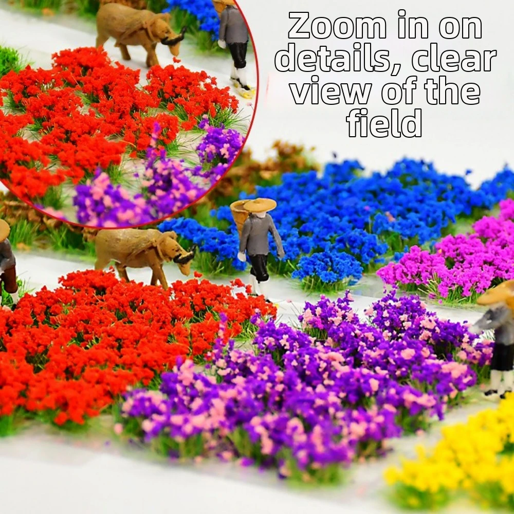 14pcs/set Multicolors DIY Miniature Garden Decor Plastic 13~15mm*10mm Durable Static Scenery Model Simulated Flower Clusters