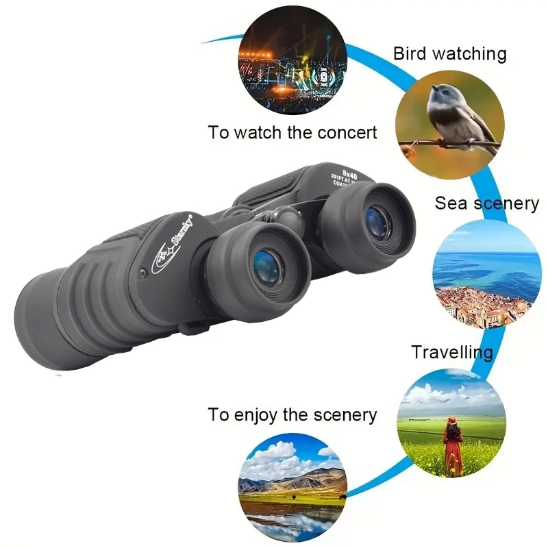 High Power 8X40 Binocular Long Distance Professional Outdoor Long Range Birdwatching Travel Camping Tourism Porro Bak4 Telescope - view 4
