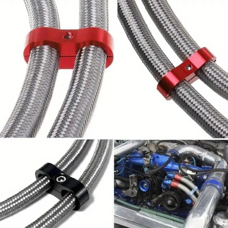 1Pc Universal AN6 Inner Diameter 14MM Billet Oil Fuel Water Hose Tube Separator Clamp Aluminum Line Divider Kit