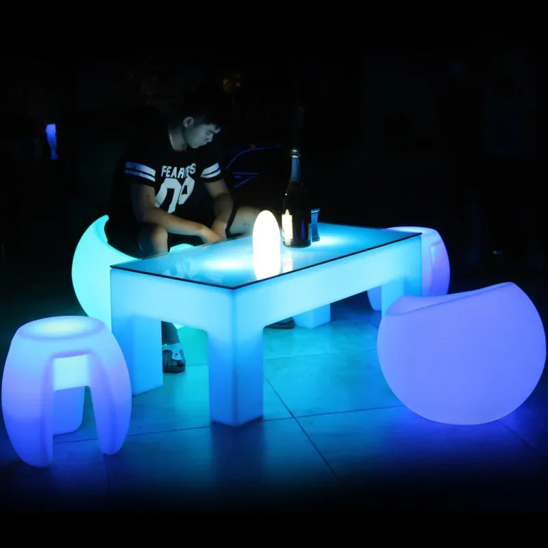 

Modern Minimalistic Hotel Bar Luminescent Table Outdoor Ktv Led Luminous Personality Tea Table Bar Furniture