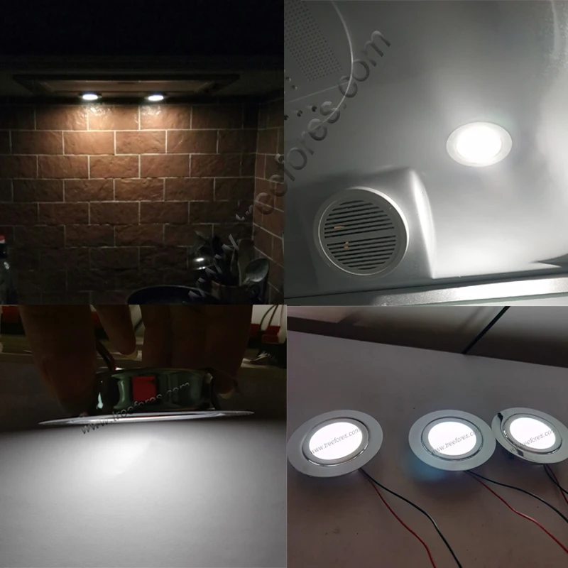 RF dim sürücü 3W 12V Mini LED ampul spot CE tavan güverte gömme aydınlatma kabine mutfak için yemek okuma lambası