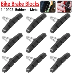 1-10PCS Bike Brake Blocks Lightweight Rubber MTB Mountain Road Bicycle Cycling V-brake Shoes Pads Mute Bicycle Accessories