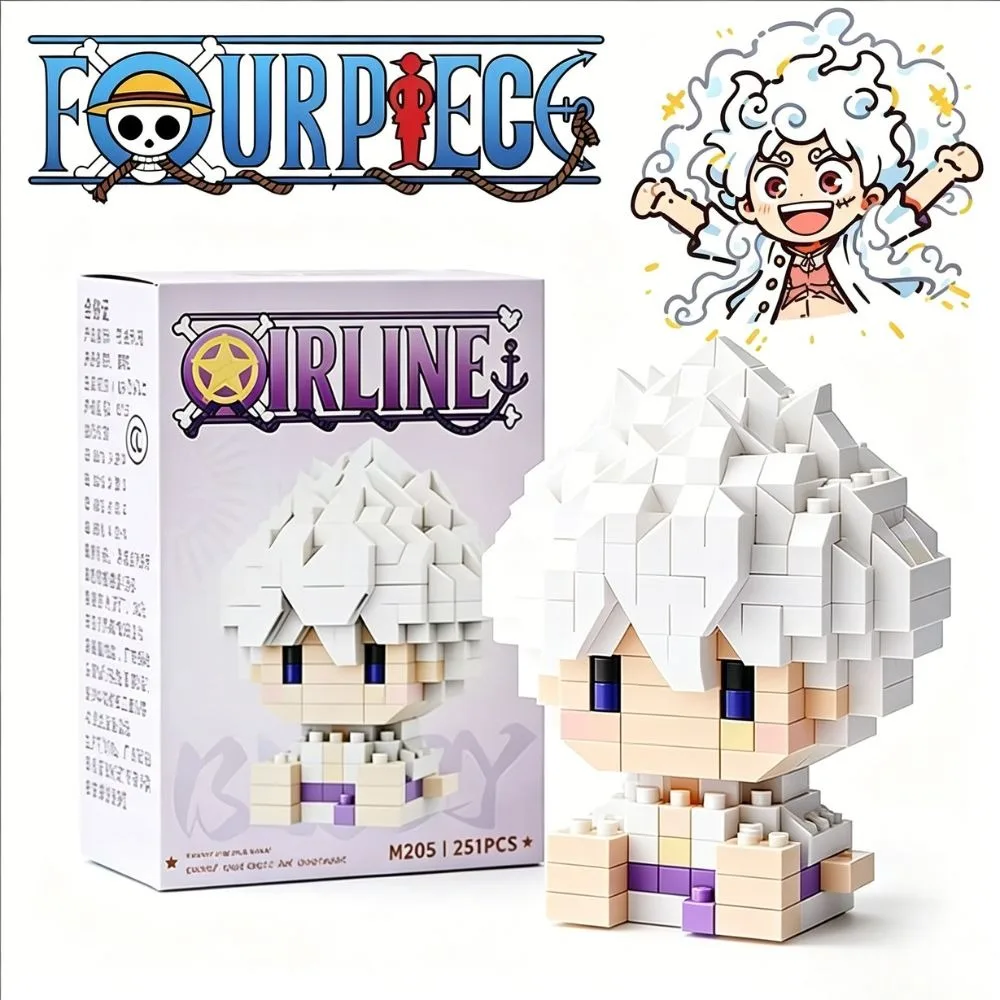 One PIECE Sun God Nika Luffy Micro Building Block Chopper Ace Buggy -3D Anime Model Assembly Mini Bricks Figure Toys For Gift view 3