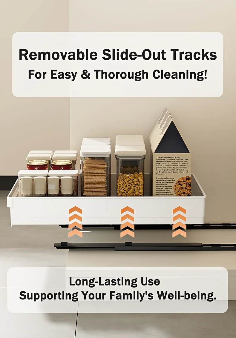 Bohrfreier Magic Tray – robuster, ausziehbarer Organizer für Schränke/Spülen. Einfache Installation, riesiger Platzspareffekt! Perfekt für Tiny Homes – Detail 8