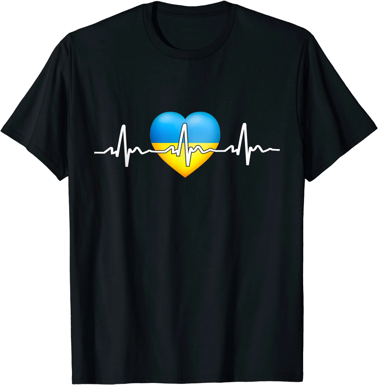 

Ukraine Heartbeat Ukrainian Flag with Heart T-Shirt S-3XL