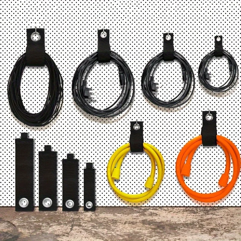 12Pcs/10Pcs Extension Cord Organizer Hanger with Hook And Loop, Cord Wrap, Cable Straps for Cables, Hoses, Rope