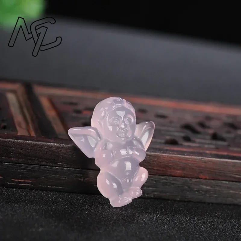 Natural Agate Carved Lucky Angel Jade Pendant Chinese Necklace Charm Jewellery Fashion Amulet Luck Gifts for Man Women