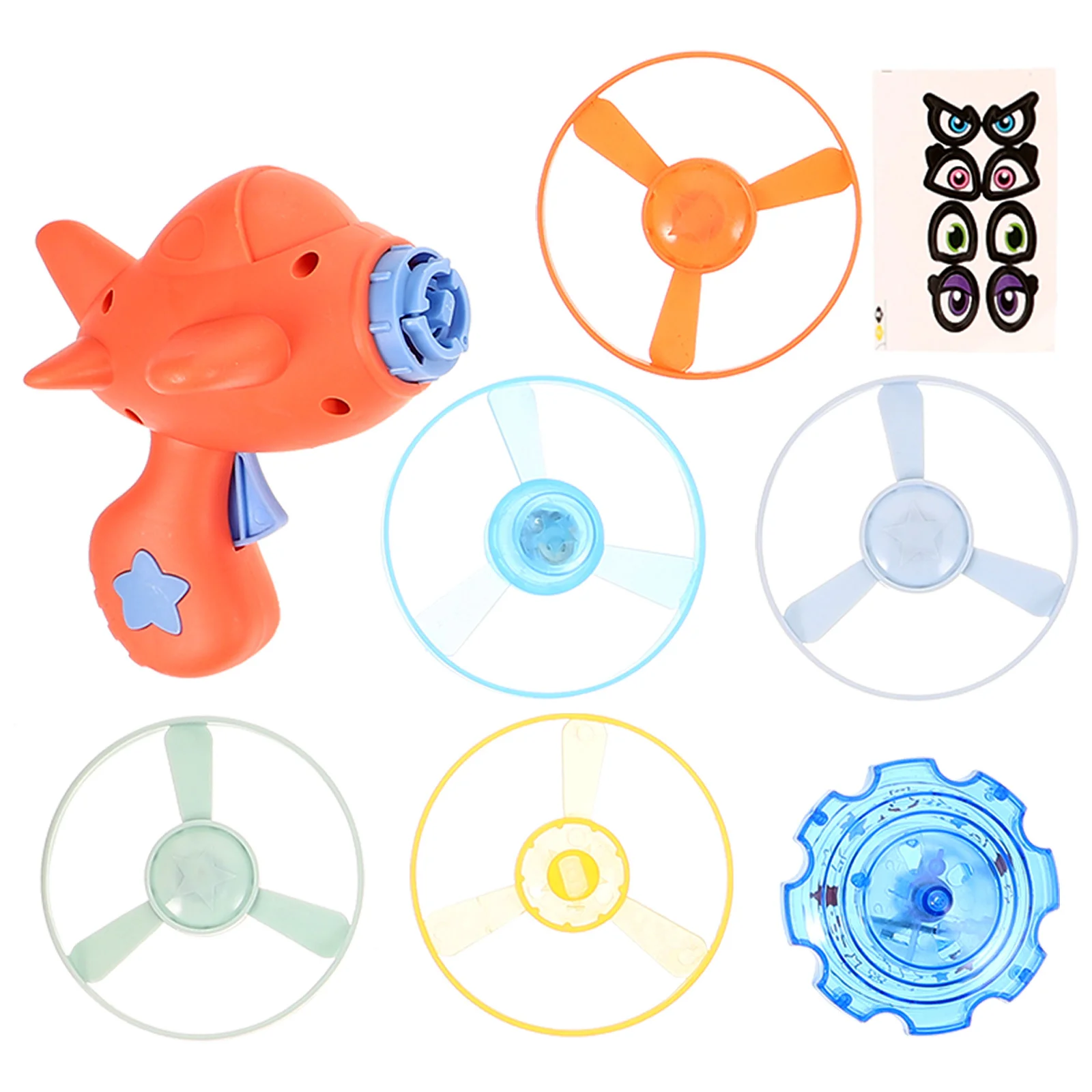 

1 Set Of Bamboo Dragonfly Fish Flying Disc Kids Outdoor Play Durable Plastic Launcher Glow Cartoon Saucer Educational Fun Game