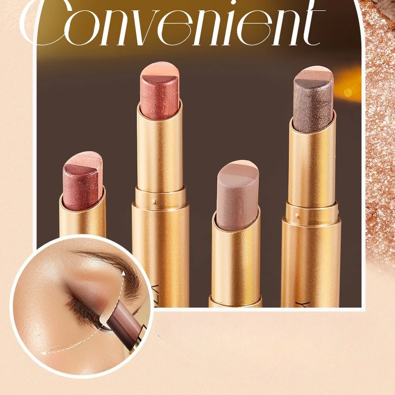 Barra de sombra de ojos brillante, fórmula brillante cremosa, fácil de mezclar, larga duración para principiantes, maquillaje diario, aspecto rápido, tamaño de viaje