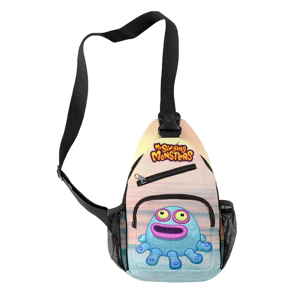 Fashion Youthful my singing monsters Boys/Girls 3D Print Chest Bags Oxford Waterproof Sports Crossbody Travel Bag Shoulder Bags