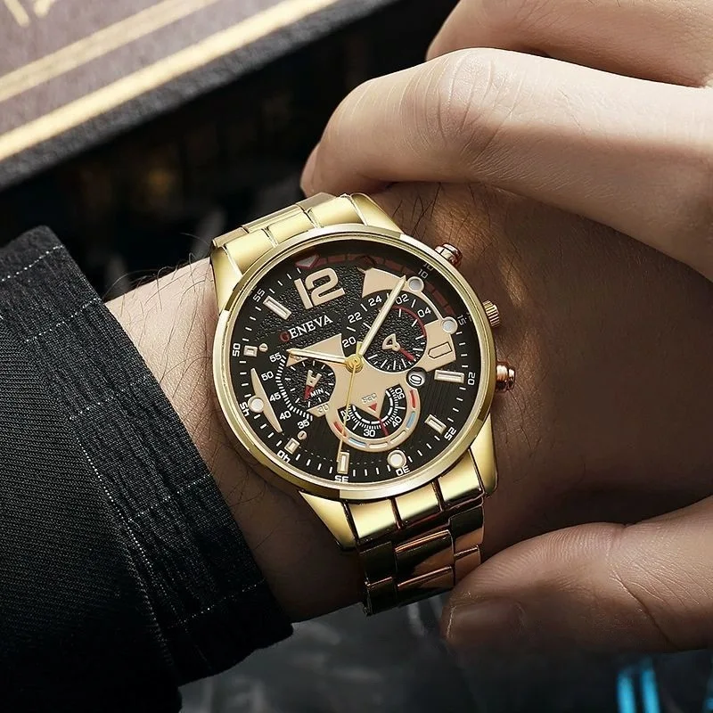 2026 Hot-selling Men's Steel Belt Calendar Men's Watch Sports Luminous Pointer Quartz Watch Men's Watch