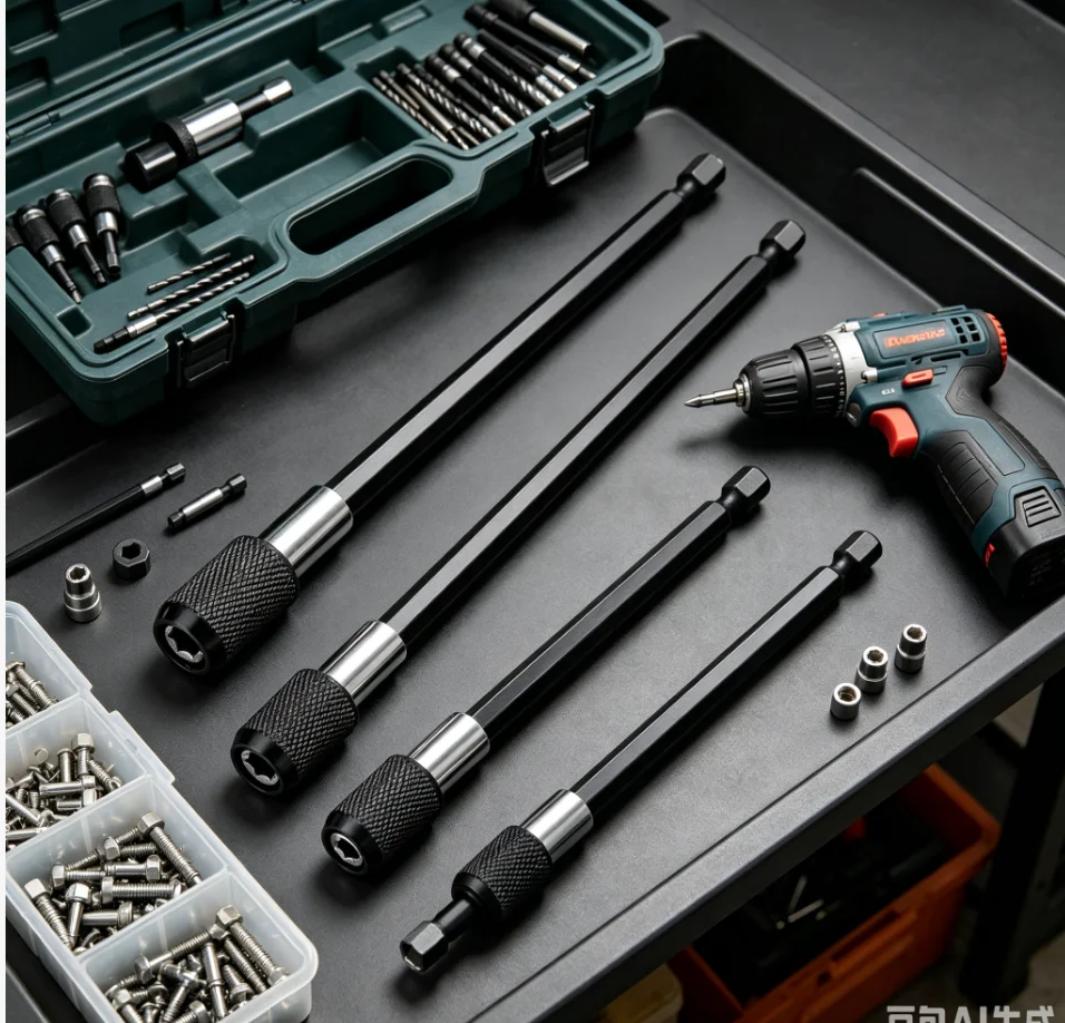 3PC Hexagonal Quick Release Self-locking Extension Rod Electric Drill Driver Quick Transfer Rod Screwdriver Extension Rod Tool
