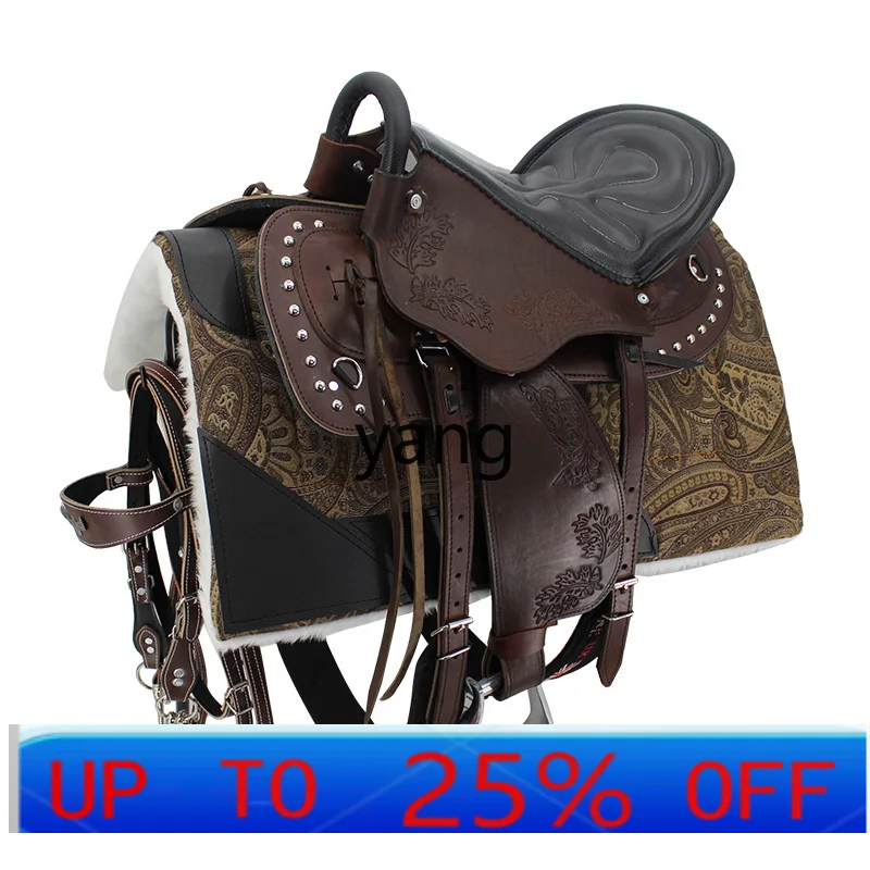 

LTT Horse Harness Cowhide Carved Endurance Saddle Small Pongee Saddle Equestrian