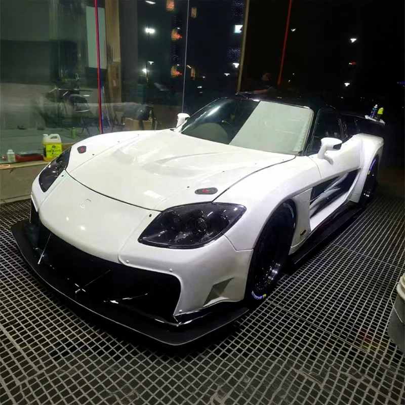 Suitable for Mazda RX7 FD3S 1992-1997 Fiberglass FRP Body Kit Front Bumper Side Skirts Hood Fender Flares Trunk Lid Rear Wing