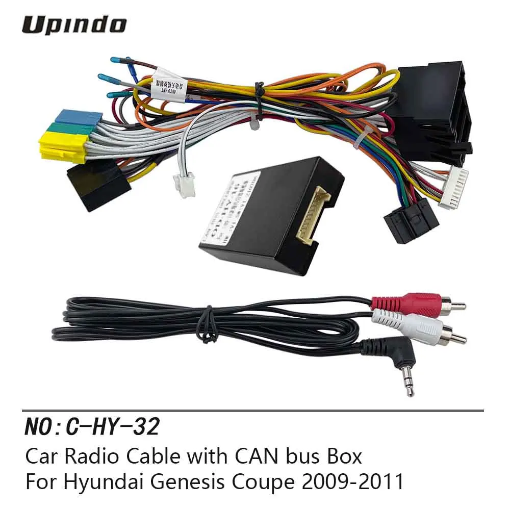 Car Radio Cable CAN-Bus Box Adapter for Hyundai Genesis Coupe 2009~2011 Wiring Harness Media Player Power Connector Socket