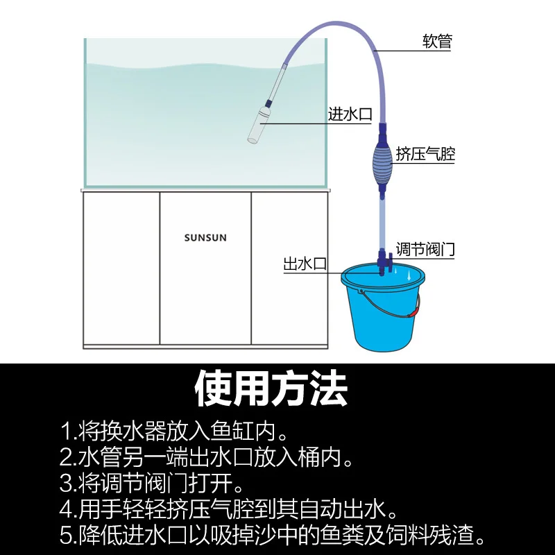 Aquarium Siphon Fish Tank Syphon Vacuum Cleaner Pump Semi-automatic Water Change Changer Gravel Water Filter Acuario Accessories