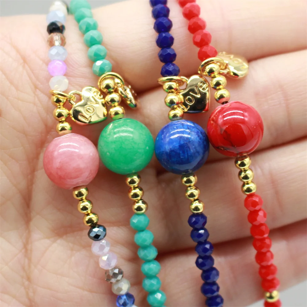 Collana di perline girocollo in cristallo di pietra naturale ciondolo d\'amore donne agate Fluorite Lapis Bullet clavicola catena gioielli regalo