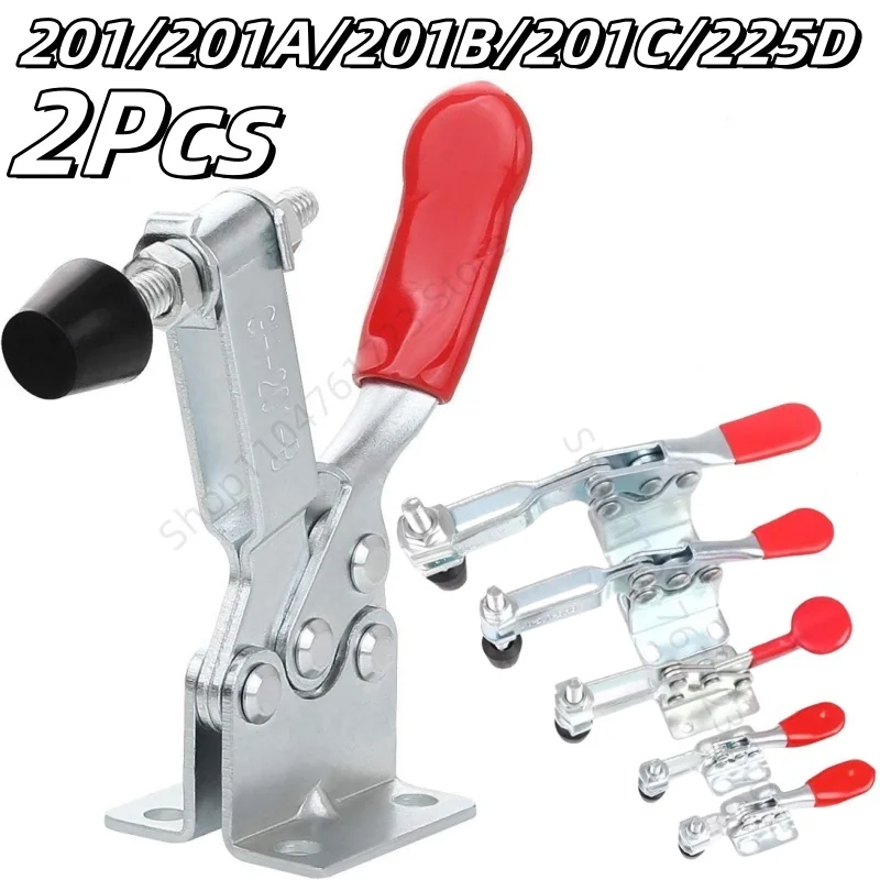 2Pcs Quick Release Horizontal Clamps Locking Lever Fastener Hand Tool Woodworking Clip GH-201/201A/201B/201C/225D Fix Clip Tool