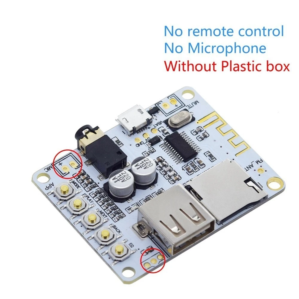 V5.0 V4.2 Bluetooth Audio Receiver Board With Usb Tf Card Slot Decoding Playback Preamp Output 5v Wireless Stereo Music Module