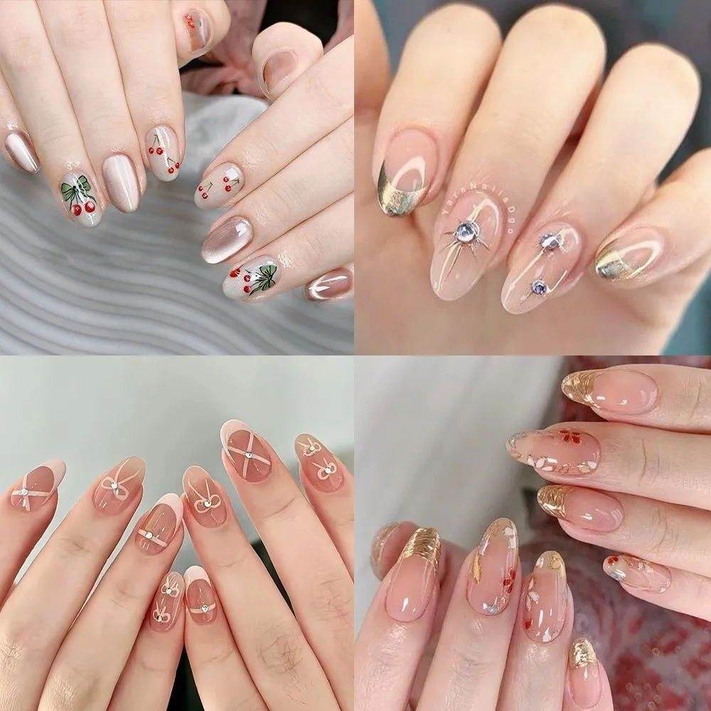 Portable Half Matte False Nail Tips 12 Size Extra Short Press On Nails Pre-Shaped Soak Off Soft Gel Nail Tip for Home Manicure