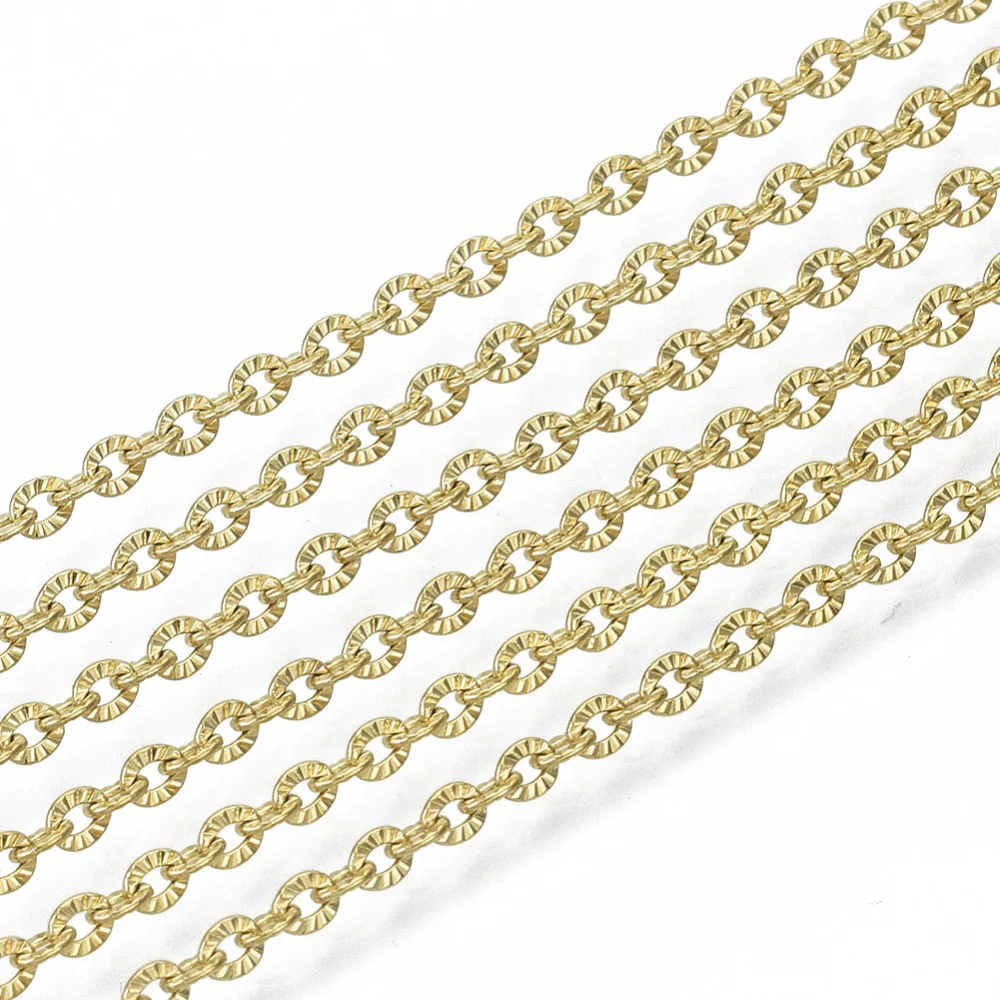 

about 25m/Roll 304 Stainless Steel Cable Chains Textured Link Chain for jewelry making DIY bracelet necklace Crafts,2.5x2x0.3mm