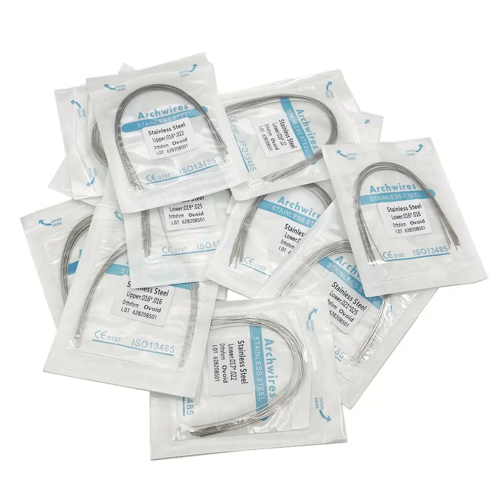 10pcs/pack Dental Orthodontic Stainless Steel Round/Rectangular Wire Ovoid Form Dentist Material Dental Arch Wire