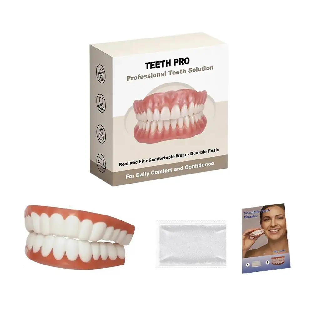 2026 New Hot Selling ﻿Soft Silicone Upper&Lower Dentures Comfort Realistic False Teeth Bright Smile Teeth Appliance for Adults