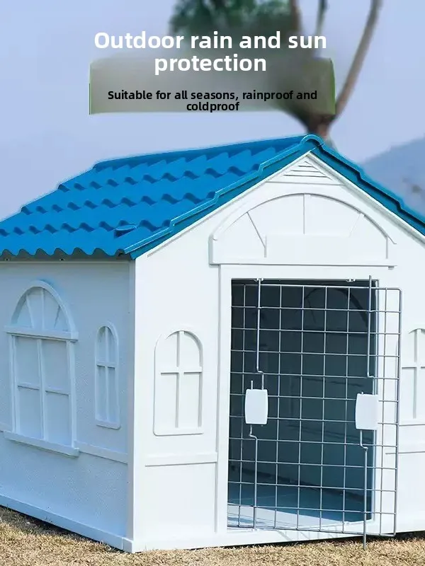 Rumah Anjing Plastik Outdoor Desain Baru Anti Musim Dingin Kandang Pedesaan Villa Kecil Kennel Anjing untuk Semua Musim Tahan Air