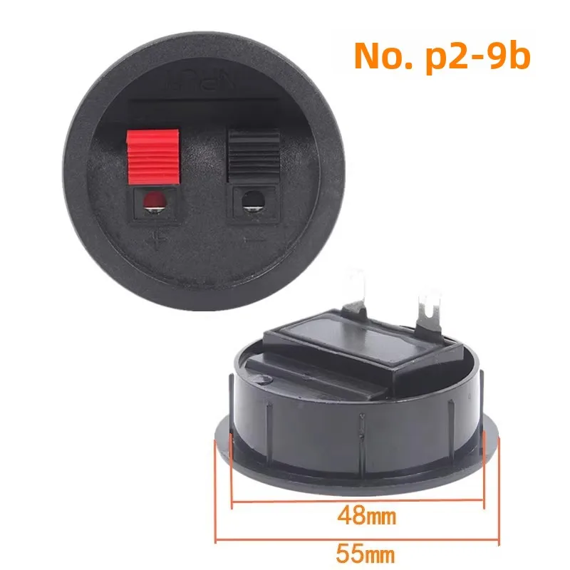 VYOPBC 4PCS Luidsprekerterminalclip 2 Posities Rood Zwart Veer Push Draadclip Audio Junction Box Connector