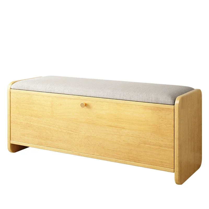 Modern Flip Top Solid Wood Shoe Storage Bench with Seat for Entryway Hallway Home Organization Cabinet Stool