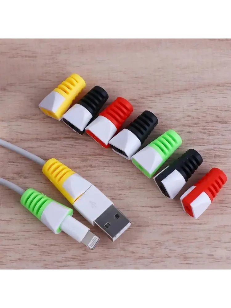 10 szt. Ochraniacze na kable, kolorowe, wytrzymałe osłonki ochronne na kable USB do ładowania, akcesoria do przewodów i kabli do transmisji danych. — 2