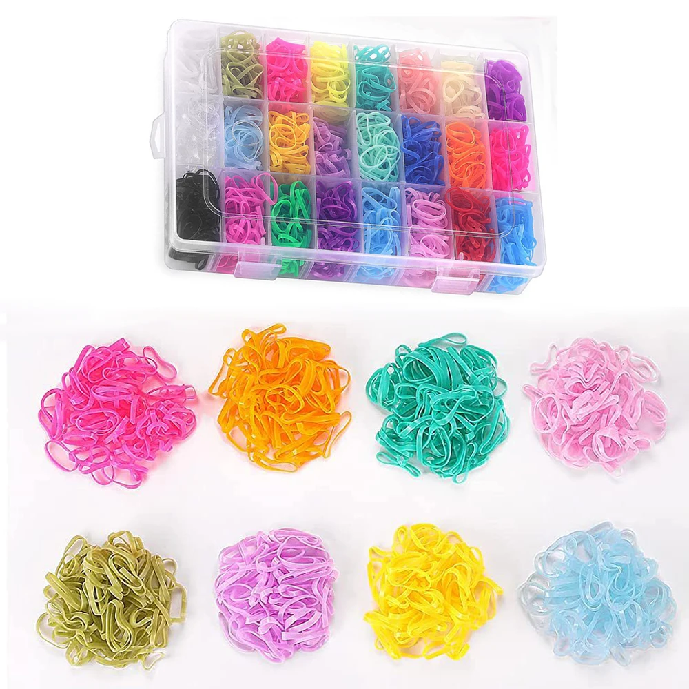 1Box 24 Color Disposable Elastic Hair Rubber Band Soft Small Hair Tie Ponytail Scrunchies Accessories Headband For Girl Children