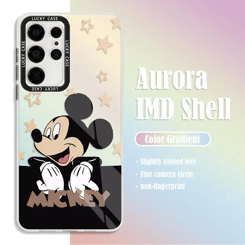 Mickey Mouse Winnie Saisy Duck Phone Case for Samsung Galaxy S24 S23 Ultra S22 Plus S21 S20 FE A50 Iridescent Laser Funda