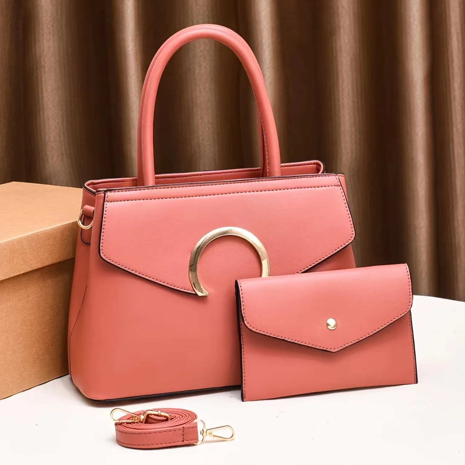 2025 nuevo bolso de mujer de 2 piezas, elegante bolso de hombro para mujer, adecuado para uso diario, también adecuado como regalo