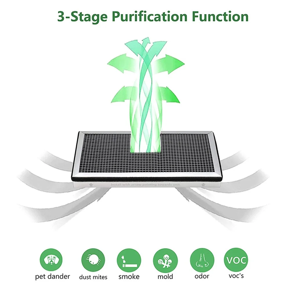 空気清浄機用交換フィルター,カーボンフィルターh13 true hpaおよび活性化,3 in 1,2ユニット