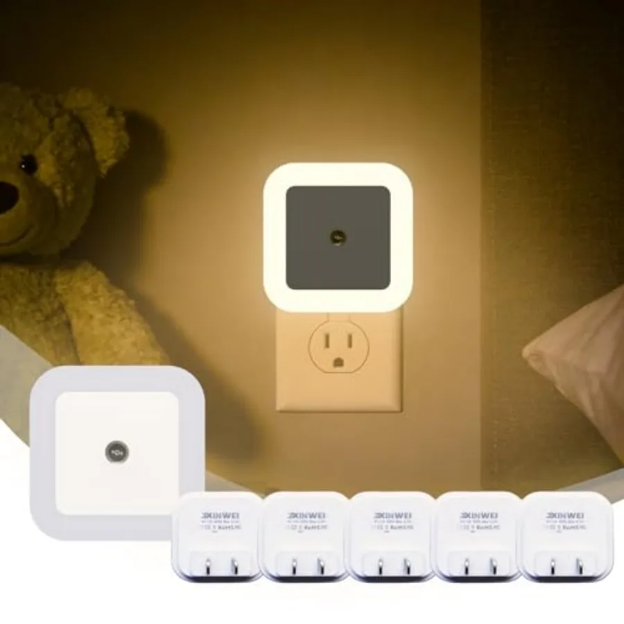 

Night Lights Plug into Wall, Automatic LED Night Light with Dusk to Dawn Sensor, Modern Square Night Lite for Hallway and Bedro