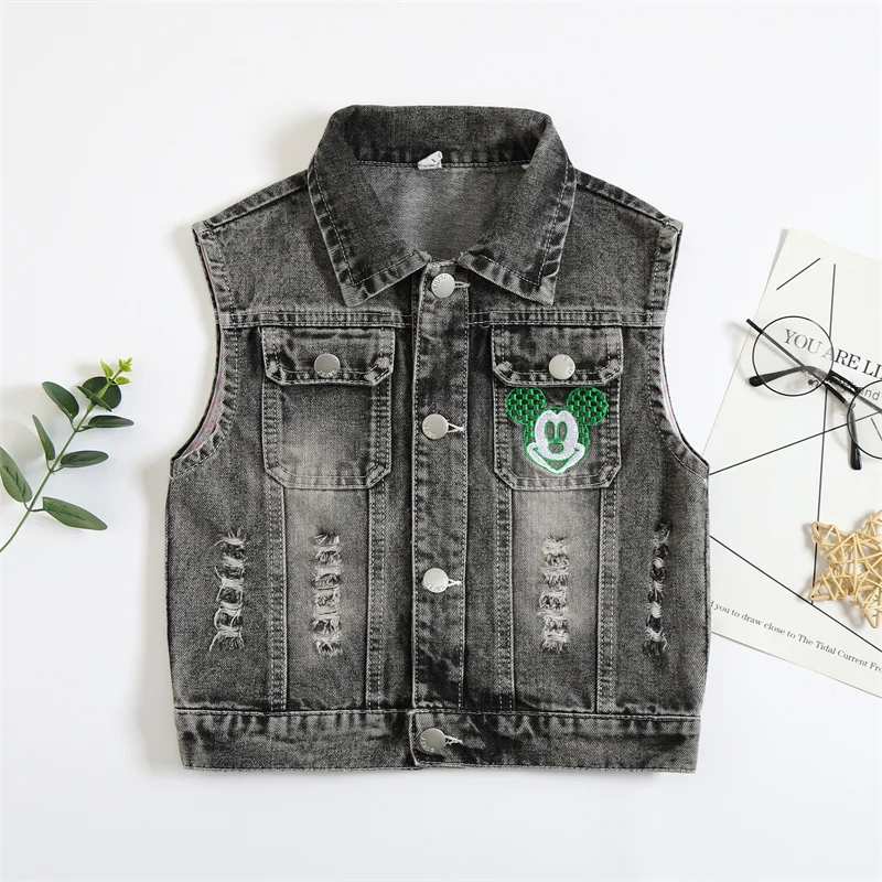 Boys\' denim vest, children\'s internet celebrity, explosive street wear, baby vest, new handsome children\'s clothing Korean versi