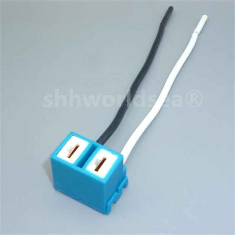 shhworldsea 2pcs h7 H2 plug ceramic socket adapter h7 led bulb car wire extention cable h7 lamp connector