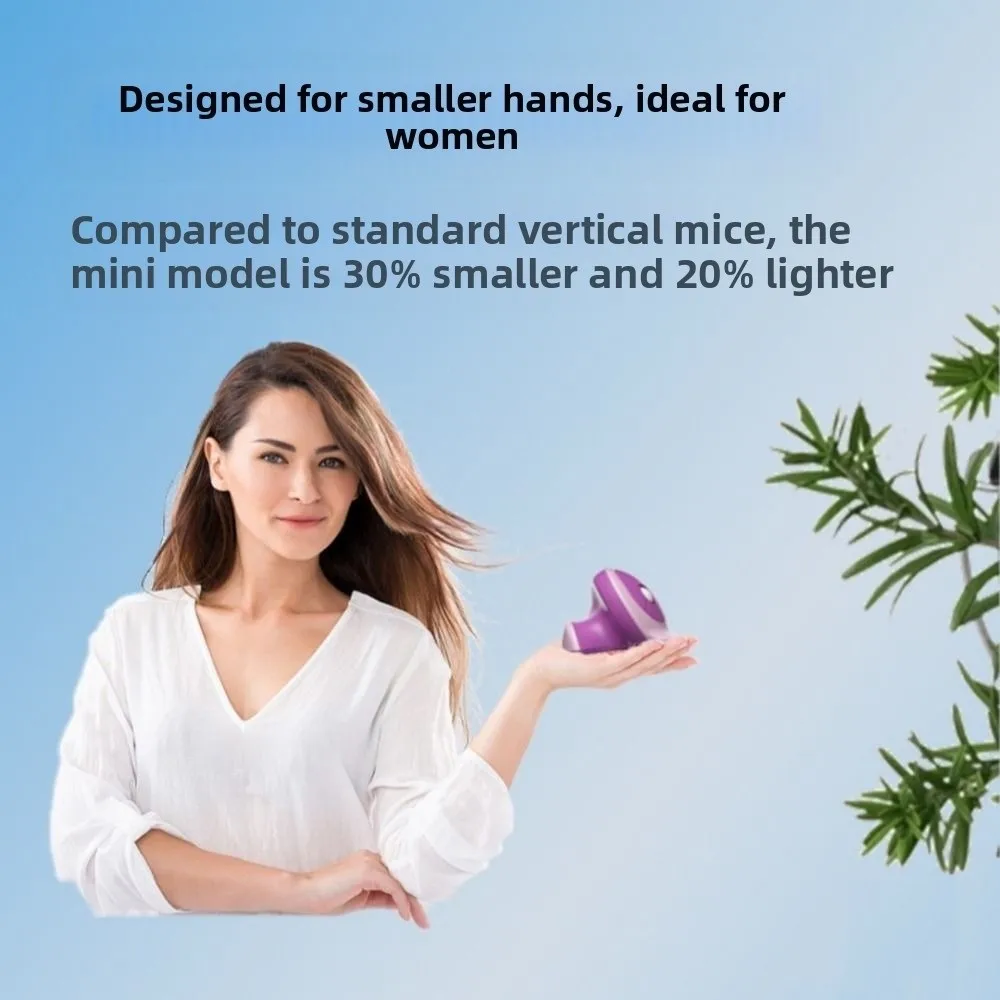 Mouse ottico ergonomico wireless 2.4G Bluetooth Mini mouse verticale dual-mode DPI Mouse da gioco per donna regolabile da ufficio