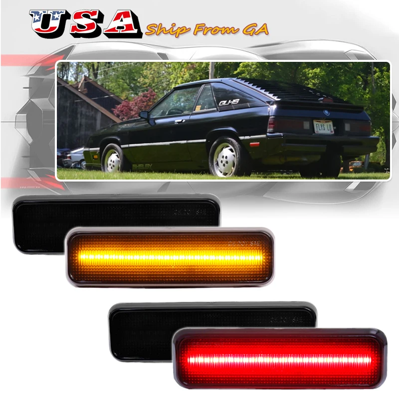 

2x Front Rear Bumper LED Side Marker Turn Signal Lights Canbus For Dodge Charger Aspen Coronet Dart Ramcharger Omni W150 W250