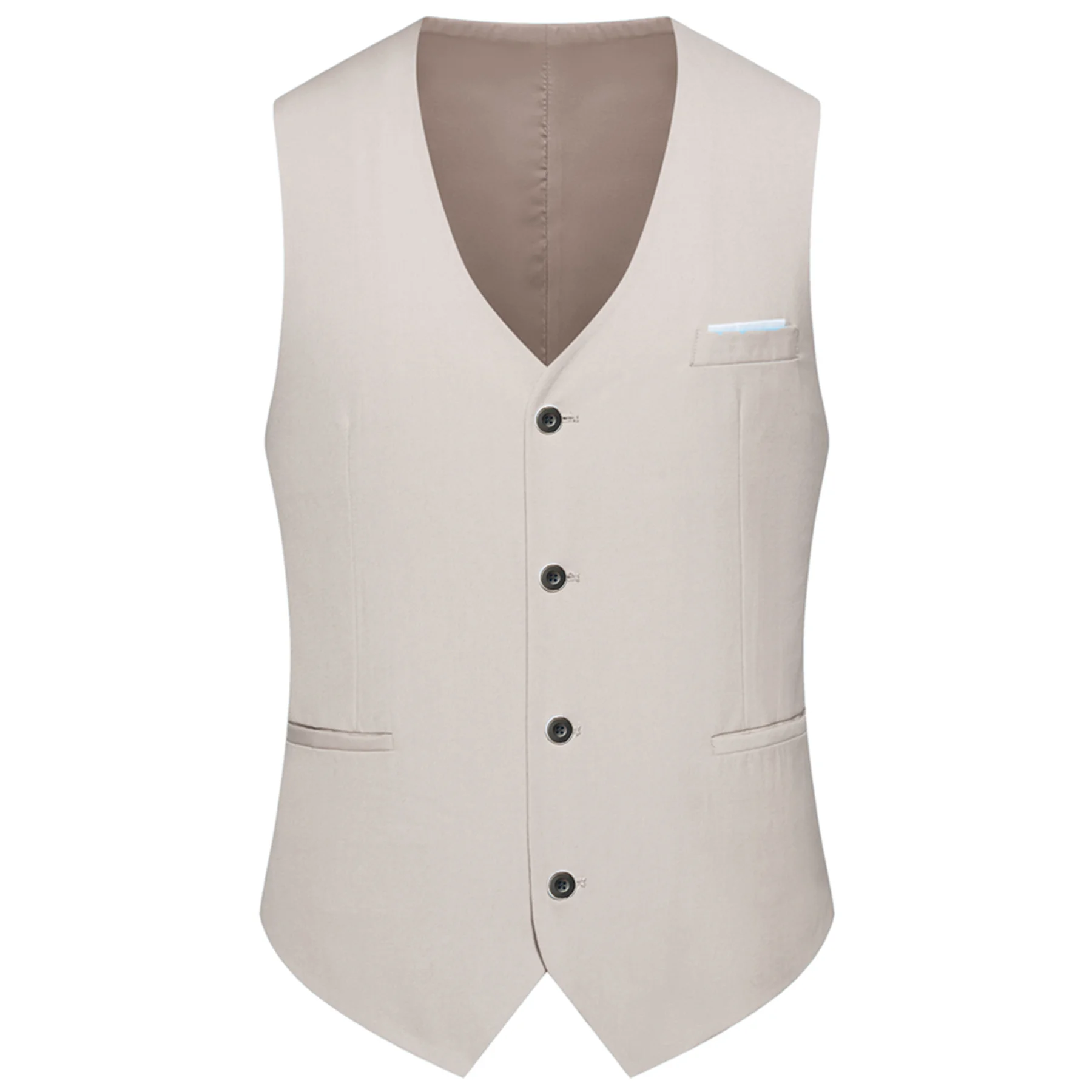 Men Business Gentleman V Neck Slim Fit Groomsman Waiter Vest / High-quality Urban Slim Solid Color Suit Waistcoat