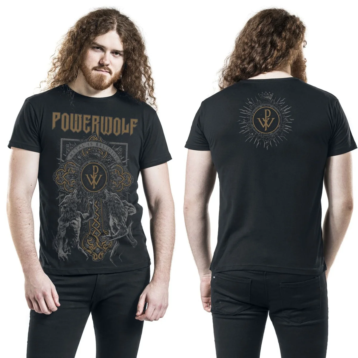 T-shirt en coton graphique Powerwolf pour l'été, unisexe, à manches courtes, de marque tendance, de luxe, décontracté, vintage