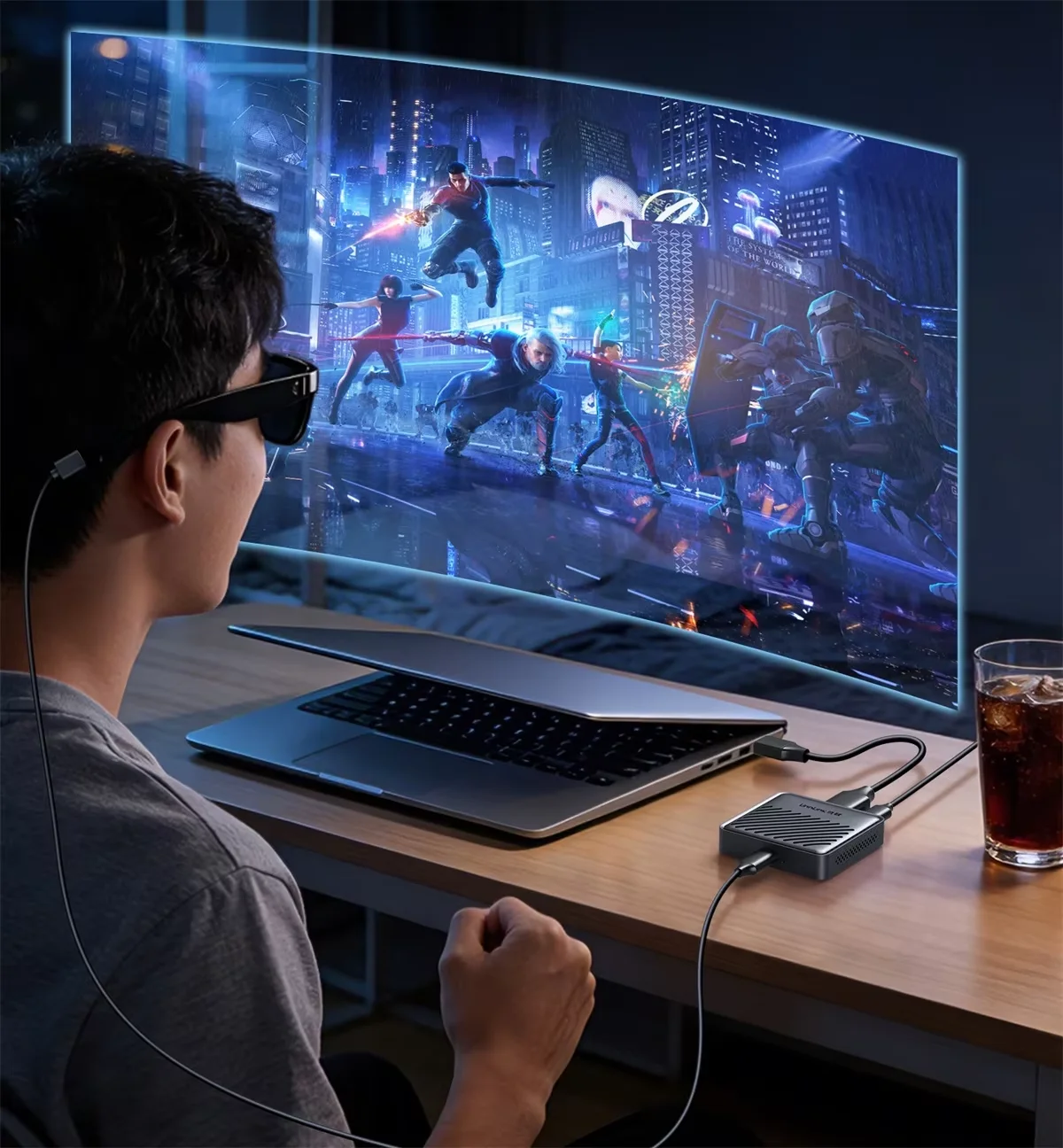 4K 60Hz HDMI to Type-C AR Glasses Adapter,HDMI Converter with Power Supply for PS5 Switch2 Xbox to Xreal Rokid Rayneo XR Glasses